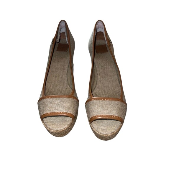 TORY BURCH Plata Royal MAJORCA Platform Wedge Peep Toe Sandals 39/9 - Picture 2 of 13